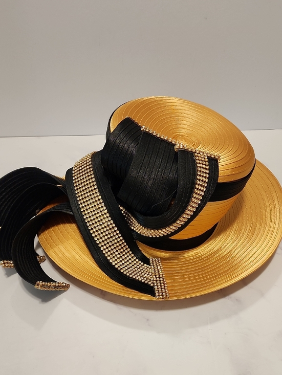 Charm\'s  Vintage Elegant Gold & Black Hat main image 7